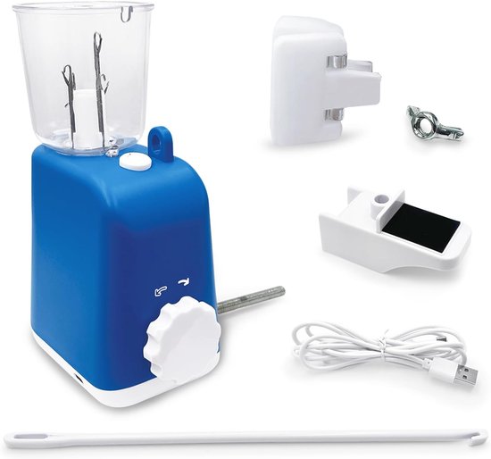 Automatische breimolen - Elektrisch breigereedschap - Handwerk creëren - Geautomatiseerd weefontwerp - 14.5 x 11 x 16 cm - Blauw