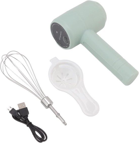 Automatische Handmixer - Draadloze Mixer - Beslag Maken - Stille Motor - 21 cm - Lichtblauw