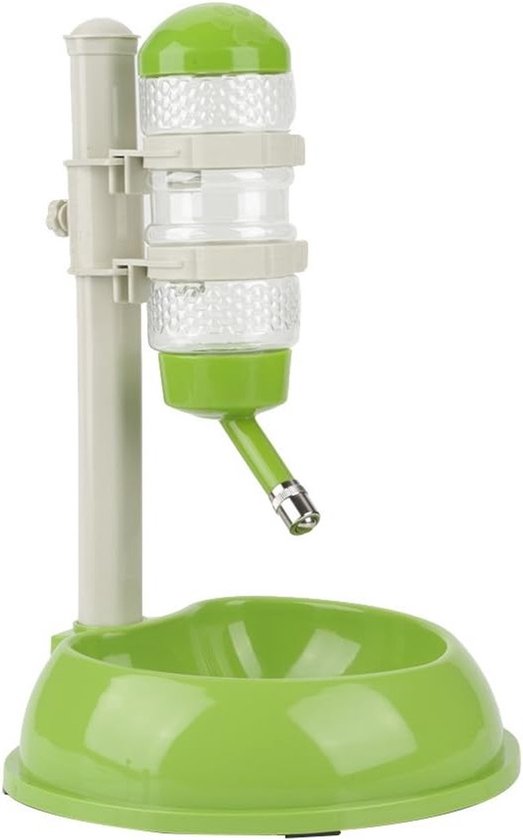 Automatische hondenvoer- en waterdispenser met verstelbare drinkfles voor huisdieren, ideaal voor katten en honden (23,0 x 23,5 x 36,0 cm) - Groen, handig en praktisch voor dagelijks gebruik van Merkloos