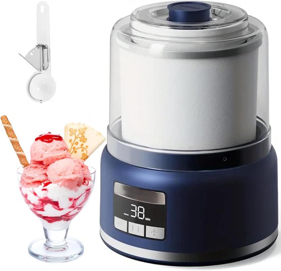 Automatische Ijsmaker - Dessert Machine - Thuis Genieten - Snelle Bereiding - 2L Capaciteit - Roestvrij Staal van Merkloos