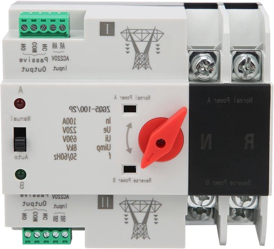 Automatische Inverter ATS 2P Dual Power Transfer Switch voor Elektrische Selectiesystemen en Energiebeheer