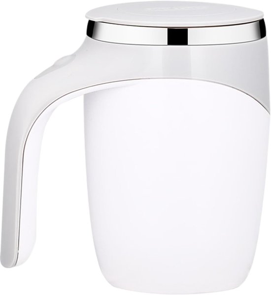 Automatische Magnetische Roerende Koffiemok, 380ml Draagbare 304 Roestvrij Staal Cup Mixer Efficiënte Zelf Roerende Mokken voor Thee Warme Chocolade met Lekbestendig Deksel 15x11x12cm van Merkloos