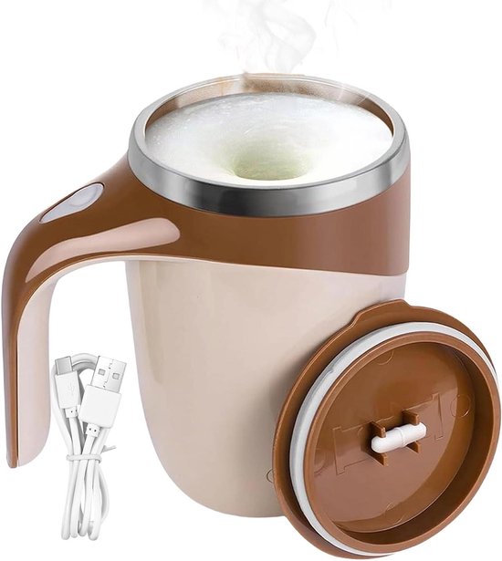 Automatische Mengbeker - Elektrische Roerbeker - Dranken Mengen - Stille Werking - 13.5 x 9 cm - Koffie