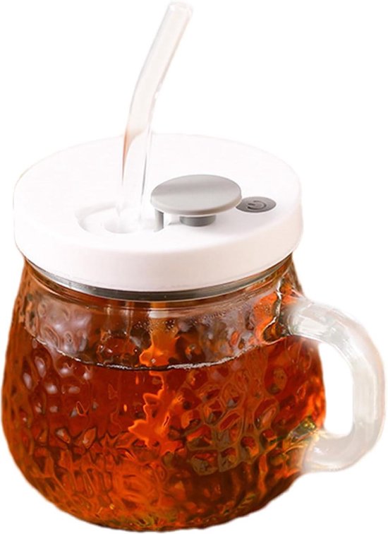 Automatische mengbeker - Elektrische roermixer - Dranken mengen - Met handvat - 350 ml - Zilver