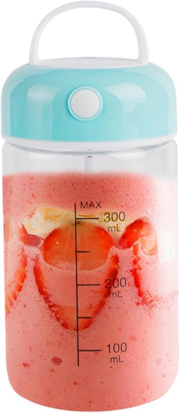Automatische mengbeker, proteïnepoeder shaker, stille maar krachtige mengbeker, 380ml voedselveilige, aantrekkelijke havermout/koffie shaker, blauw. van Merkloos