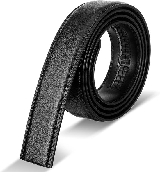 Automatische ratelriem voor heren van leer, verstelbaar en 35 mm breed, vervangingsriem zonder gesp, ideaal voor casual en formele outfits