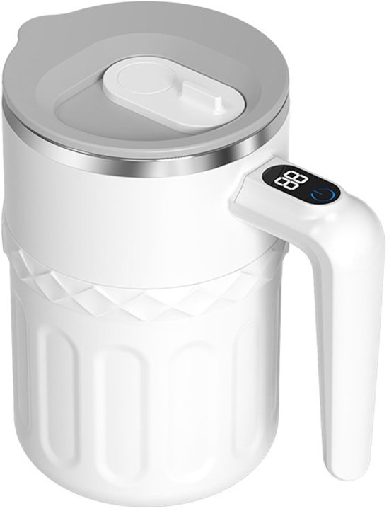 Automatische Roerbeker - Smart Temperatuurweergave - Magnetisch Elektrisch - 380ml - Wit - 6500 RPM - 200mAh - Koffie - Sojamelk - Smoothie - Draagbaar van Merkloos