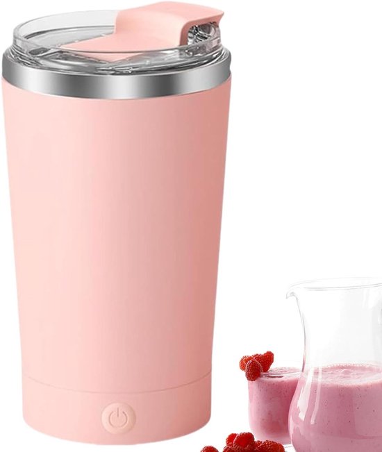 Automatische Roerbeker - Zelfmengbeker Mok - Dranken Mengen - Magnetische Roertechnologie - 400 ml - Roze