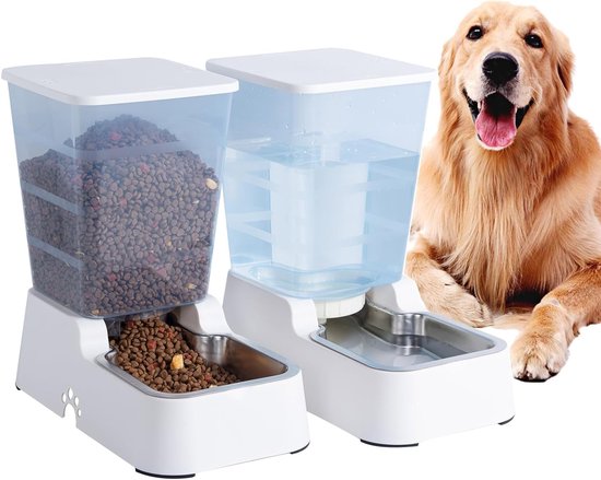 Automatische Voeder- en Waterdispenser voor Honden en Katten - 5 Liter Capaciteit, Duurzaam en Handig
