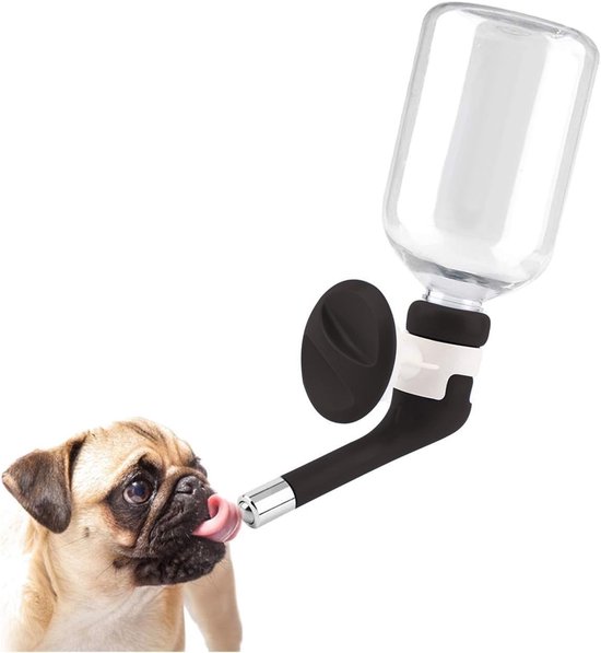Automatische waterdispenser voor honden, verstelbaar, geen druppels, ideaal voor hondenhuis en bench, drinkbak en voerbak in één, perfect voor huisdieren