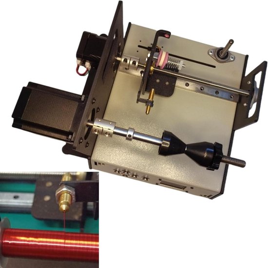 Automatische Wikkelmachine - Kabelwikkelmachine Draad - Precisie Wikkelen - 001 mm Nauwkeurigheid - 10 cm Spoeldiameter - Zwart van Merkloos