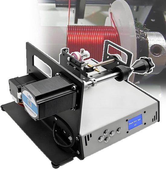 Automatische Wikkelmachine - Spoelwikkelapparaat - Precisie Wikkelen - Automatische Draadgeleiding - 10cm Spoel - Grijs