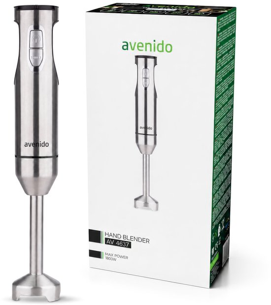 Avenido AV 4637 Staafmixer 1800W Max. – 21 Snelheden en Turbo – RVS Mixervoet met Titanium Versterkte Messen – BPA-vrij