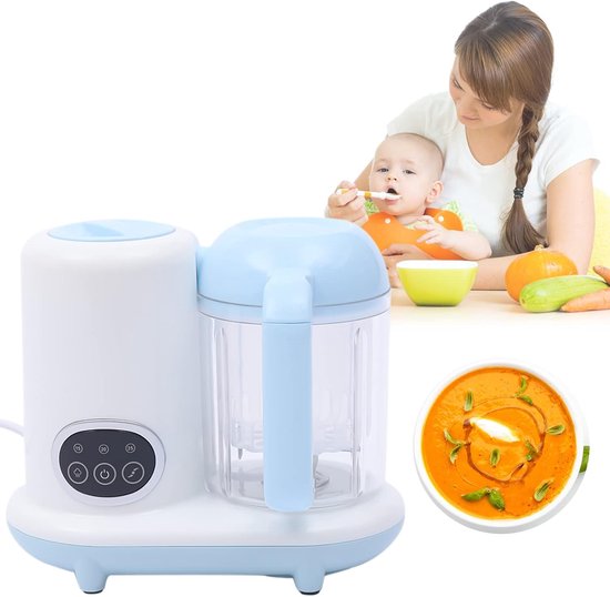 - babyvoeding, stoompan, babypap bereider, stoomboot en mixer voor levensmiddelen, puree, zuigelingen baby's