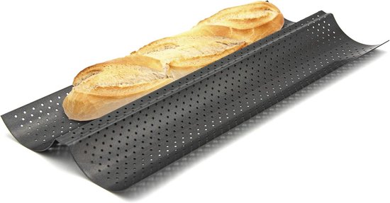 Baguette Bakplaten voor Stokbrood en Pizzarepen - 2-delige Antiaanbak Ondergrond