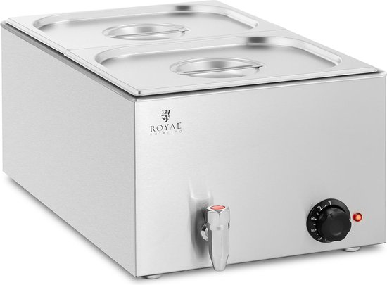 Bain Marie - 600 W - 2 GN 1/2 - Aftapkraan - Royal Catering