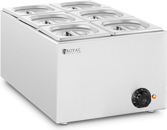 Bain Marie - 640 W - 6 x GN 1/6 - Royal Catering