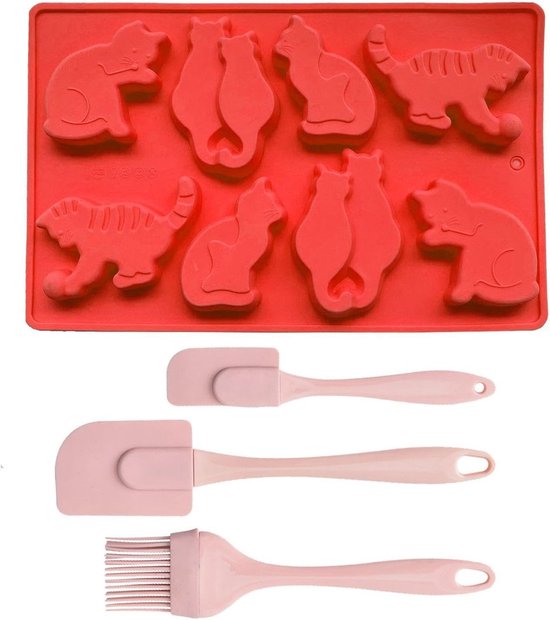 Bakaccessoires Set met Siliconenvorm, Olieborstel en Spatels voor Chocolade, Snoep en Desserts maken van Merkloos