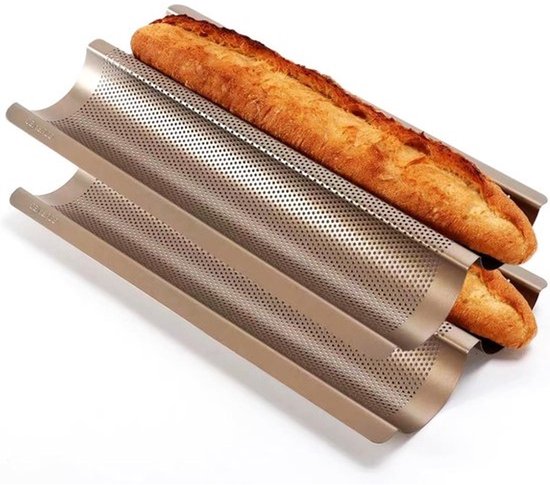 Bakplaat voor Franse Stokbrood - Geperforeerde Antiaanbakvorm voor Perfecte Baguettes