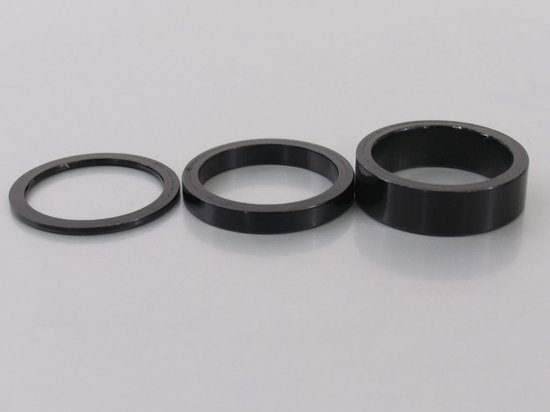 Balhoofd spacerset 1-1/8 (ø28.6) 3-delig 2/5/10mm Zwart van XLC