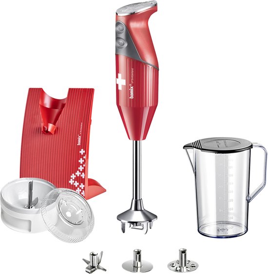 Bambix Swissline staafmixer - Kersenrood - 2 snelheden van Bambi