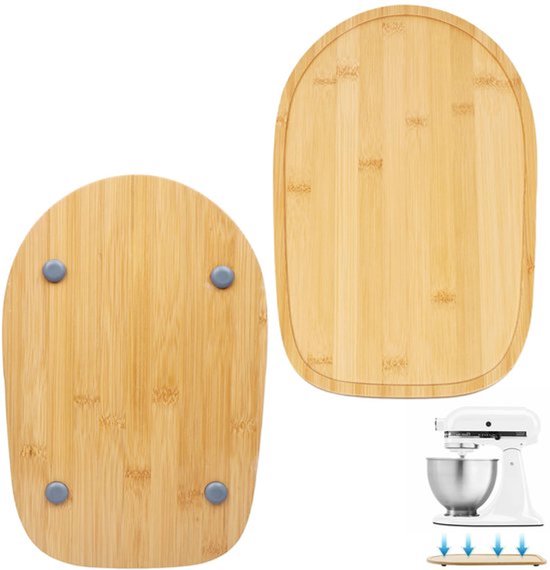 Bamboe glijplank compatibel met Artisan 4,5-5 Qt (4,3 l - 4,8 l), verschuifbare onderlegger voor keukenmachine, roermachine, glijplank voor keukenmachine, licht glijdende