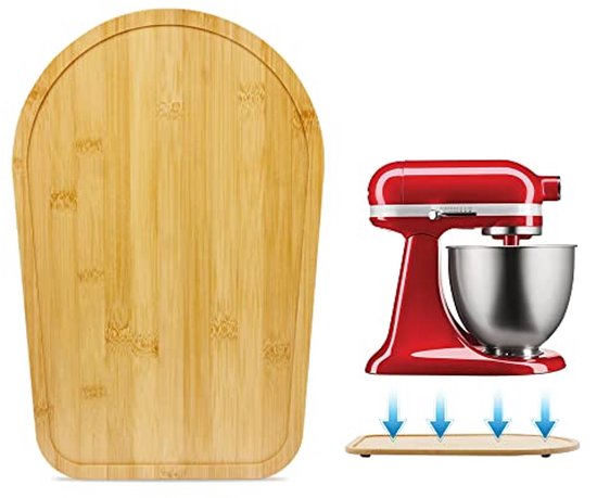 Bamboe Glijplank voor Keukenmachines 4.5-5 Qt - Verschuifbare Onderlegger voor Mixers van Merkloos