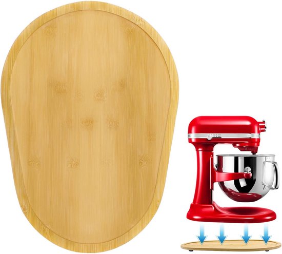 Bamboe Schuifplaat voor KitchenAid Keukenmachine 5-8 Liter - Beschermende Mixer Accessoire