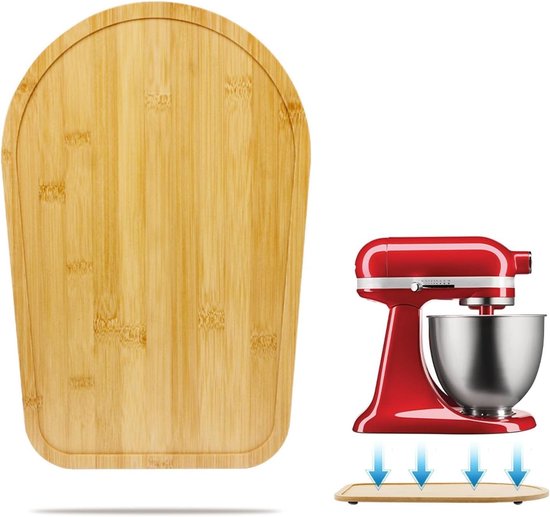 Bamboe Snijplank voor Keukenmachines 4.5-5 Qt, Antislip Werkblad, Beschermende Accessoires voor Mixers en Foodprocessors