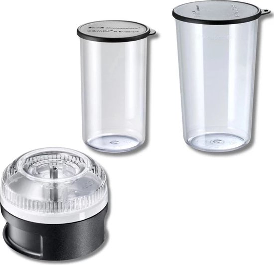 Bamix BBQ bundle: processormolen met poederschijf + bekerset 400 & 600ml + QR voor receptenboek van Bamix