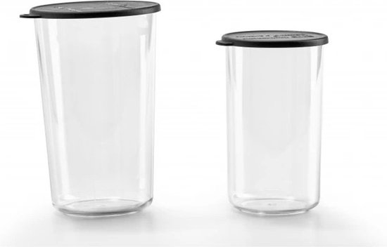 Bamix Bekerset 400 & 600 ml met deksels van Merkloos