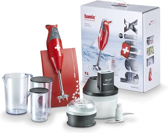 Bamix SwissLine Superbox M200 staafmixer, rood van Bamix