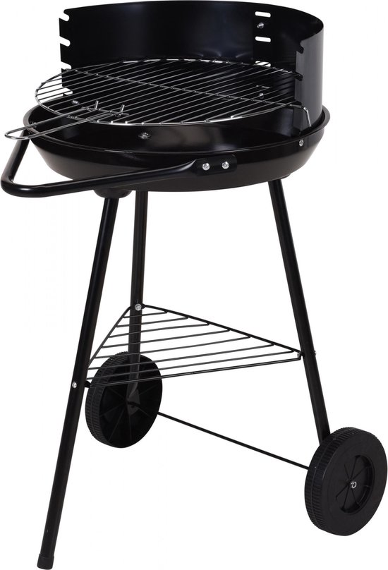 Barbecue - BBQ - Rond - Half open - Verrijdbaar - 41,5x70x41,5cm - Zwart grijs van Primo.