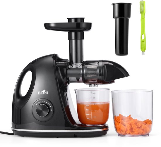 Bardi Slowjuicer – Coldpress Fruitpers voor Groenten & Fruit – 700 ml Pulpreservoir – Met Schenkkan – Zwart van Merkloos