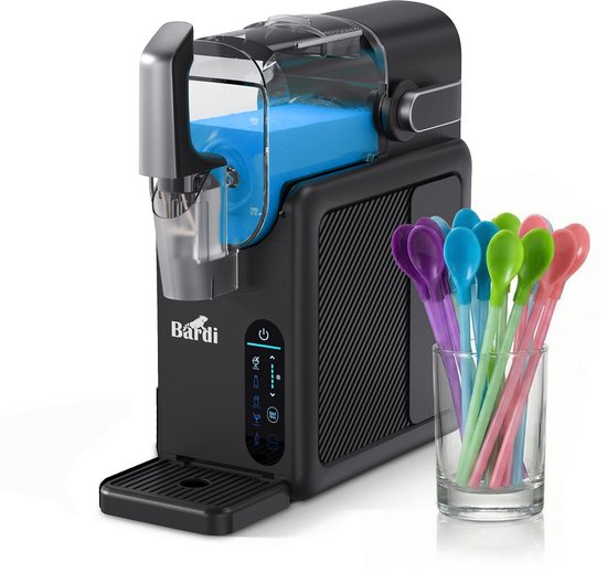 Bardi Slush Hero® Combi – Slushmachine - Slush Puppy Maker 2,6L + 12 Slush Lepelrietjes – Voor Slushies, Milkshakes, Frappé & Frozen Cocktails – Zelfreinigend – Zwart