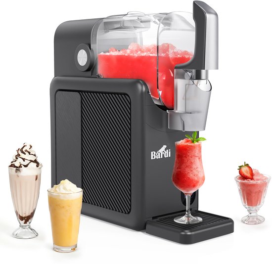 Bardi Slush Hero® – Slushmachine 2,6 Liter – Voor Slushies, Milkshakes, Frappé, Frozen Cocktails en Ice Wine– Zelfreinigend - Grijs van Bardi