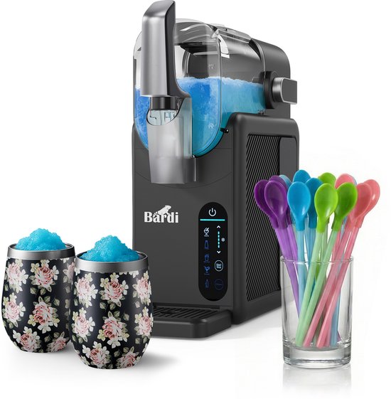 Bardi Slushmachine grijs met set cups Bloemetjes van Merkloos