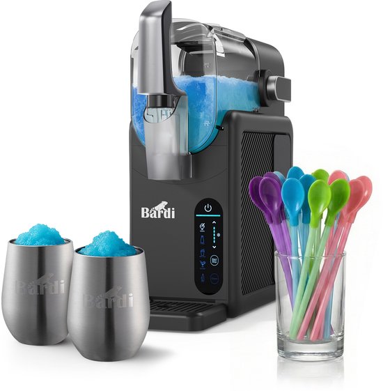 Bardi Slushmachine grijs met set cups RVS van Merkloos