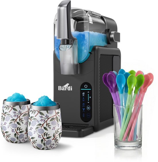 Bardi Slushmachine grijs met set cups White Flower van Merkloos