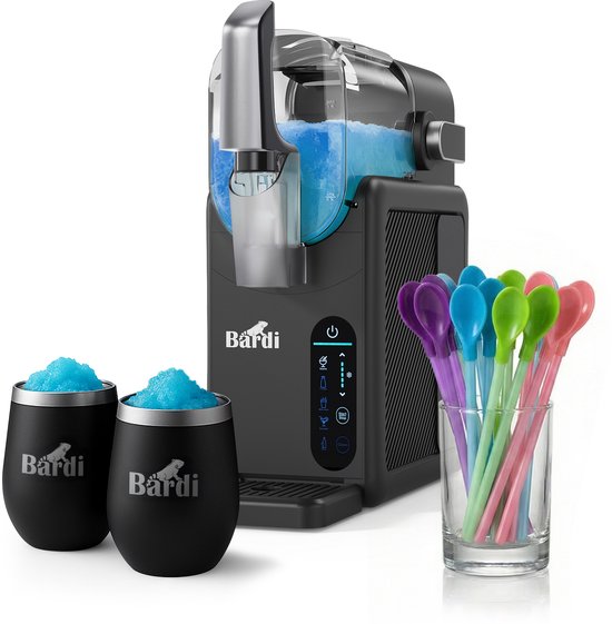 Bardi Slushmachine grijs met set cups Zwart van Merkloos
