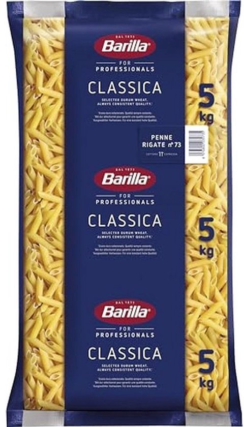 Barilla - Penne Rigate n. 73 van durumtarwe - 1-pack (1x5kg)