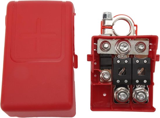 Batterijterminal 32V 400A - Kortsluitbeveiliging - Snelle Verbinding voor Caravans - Blade Batterijverdelingsblok met Deksel