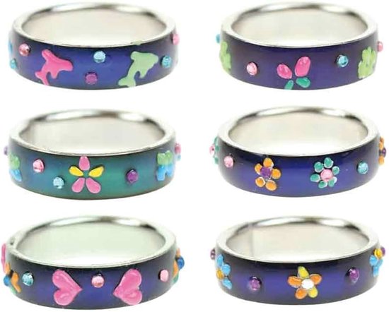 Bb-Klostermann Meisjesstemmingsring bloem maat 50, dier, Blauw