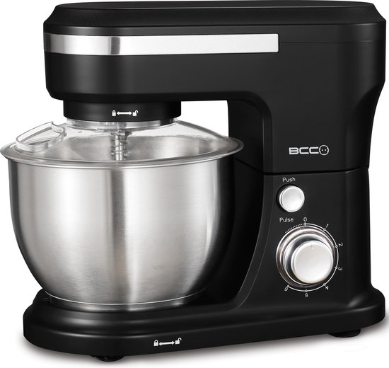 BCC KM22-01 - Keukenmachine - Zwart - Mixer met Garde, Deeghaak en Klopper van BCC