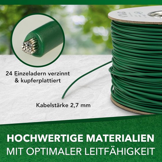 Begrenzingskabel voor robotmaaier begrenzingsdraad gazonrobot - compatibel met Husqvarna Automower Gardena Worx Yard Force - hoogwaardig vertind aluminium - Ø2,7 mm, lengte: 10 m