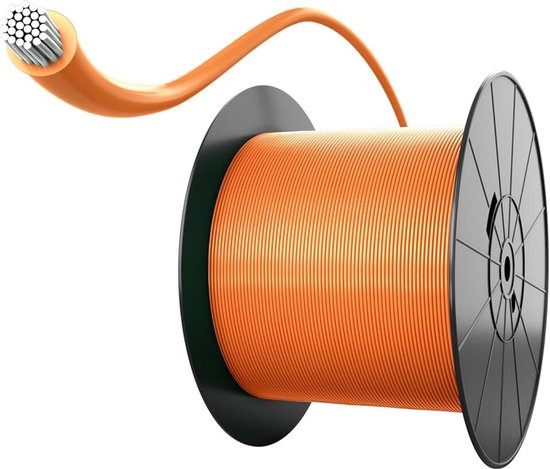 Begrenzingskabel voor robotmaaier, begrenzingsdraad voor robotmaaier, 500 m Ø 3,4 mm, bijzonder robuust, vertind koper, Made in Germany (oranje)
