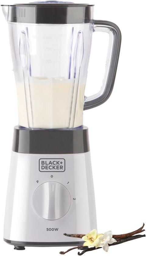 Bekerblender 500W - Persoonlijke Blender - Smoothies Maken - Glazen Kan 15L - 2 Snelheden - Wit van Merkloos