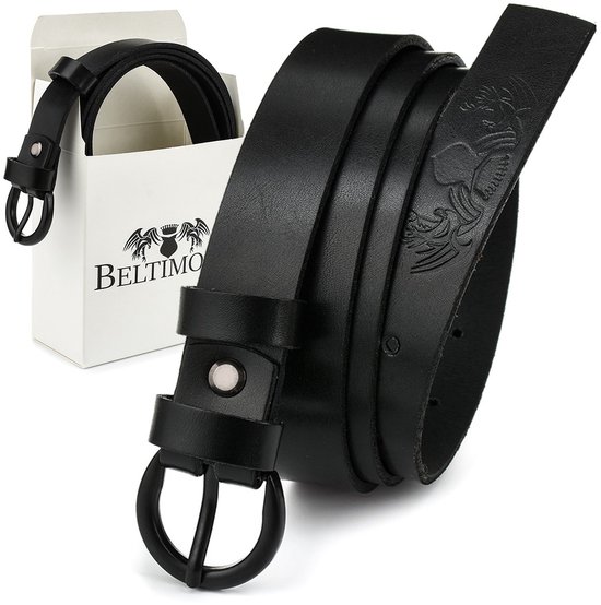 Beltimore A65 - Leren Damesriem - Zwart - 2,5 cm van Merkloos