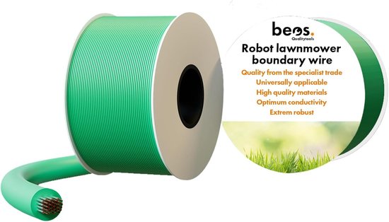 beos begrenzingskabel voor robotmaaiers 25 meter - Universeel compatibel | Begrenzingsdraad van kwaliteitskoper - kabel voor Worx, Gardena, Husqvarna, Bosch, Stihl - Ø 2,7 mm