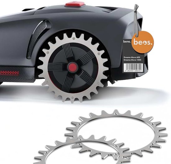 Beos roestvrijstalen nagels voor Dreame Mova 600|Mova1000 | Verbeterde tractie voor robotmaaiers - Ø 208 mm - 12 roestvrijstalen schroeven